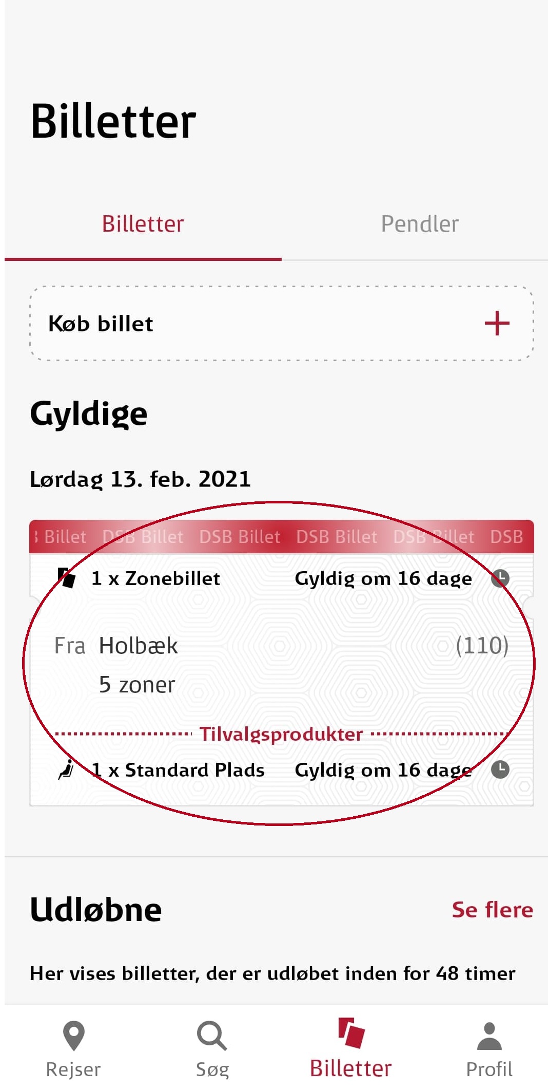 refunderer du din billet på DSB-app