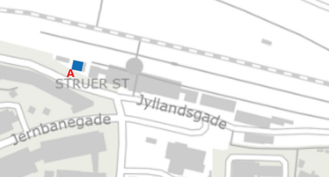 Aflåst cykelparkering på Struer Station
